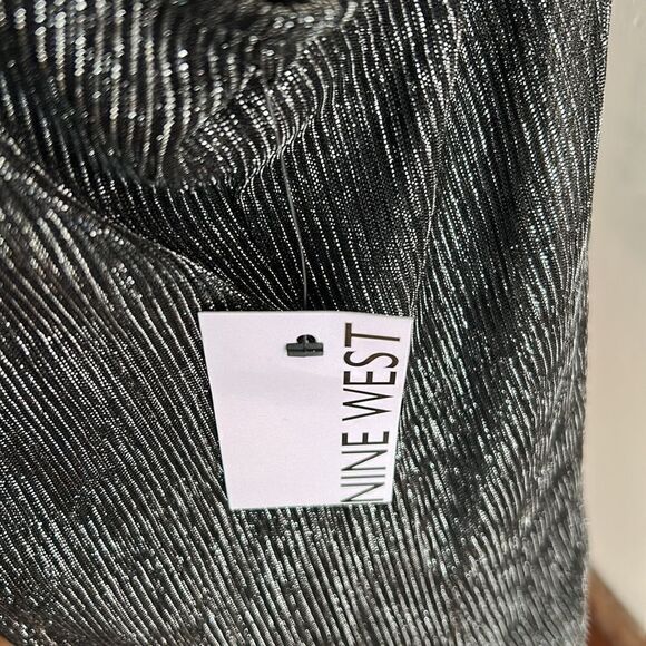 Nine West black metallic halter top with tie back Size M New - Picture 4 of 12